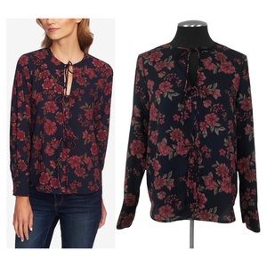 1.State - Gallant Garden Tie Front Long Sleeve Blouse - Nordstrom - Medium
